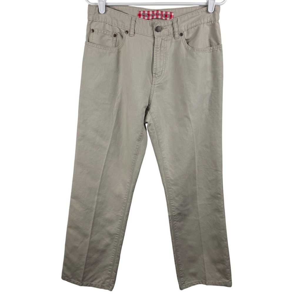 SAND Men's Pants 32x28 Beige Cotton Linen Blend Zip Casual‎ Everyday Trousers